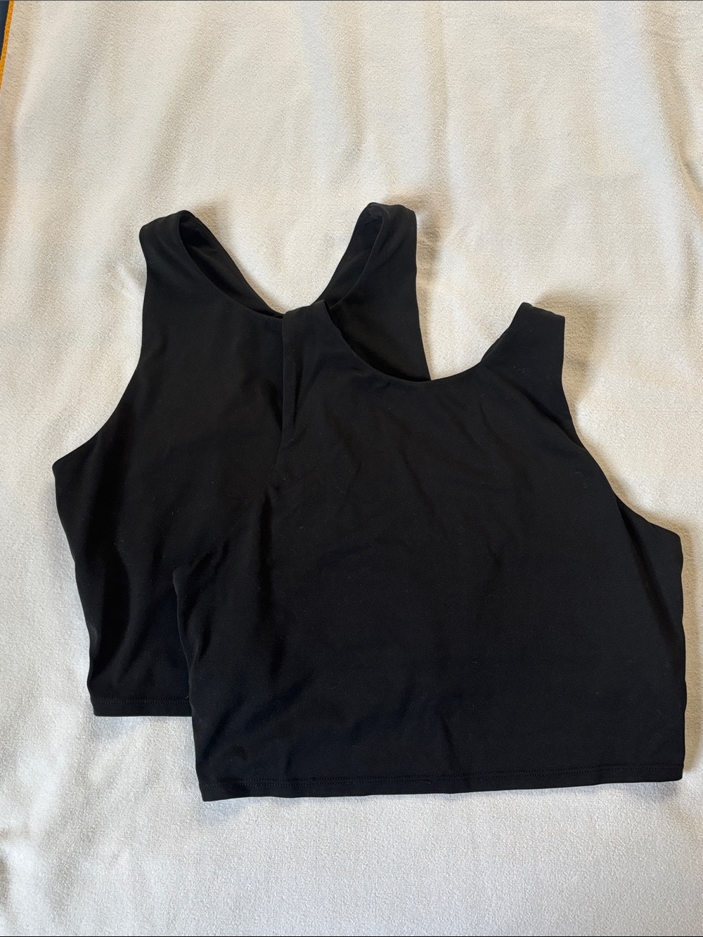 Bundle of 2 Quince Ultra-Form High-Neck Cropped Tank Black